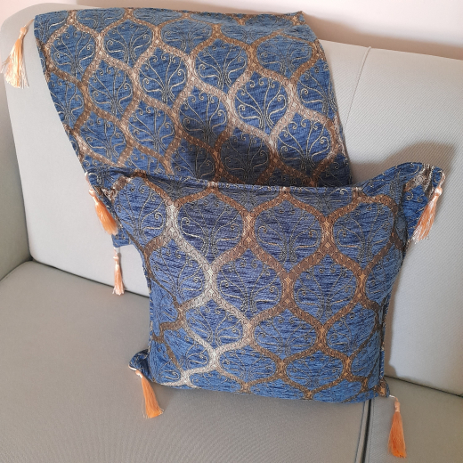 Orientalische Kissenhülle, 1 Stück, blau
