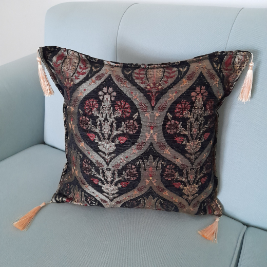 Orientalische Kissenhülle, 1 Stück, schwarz