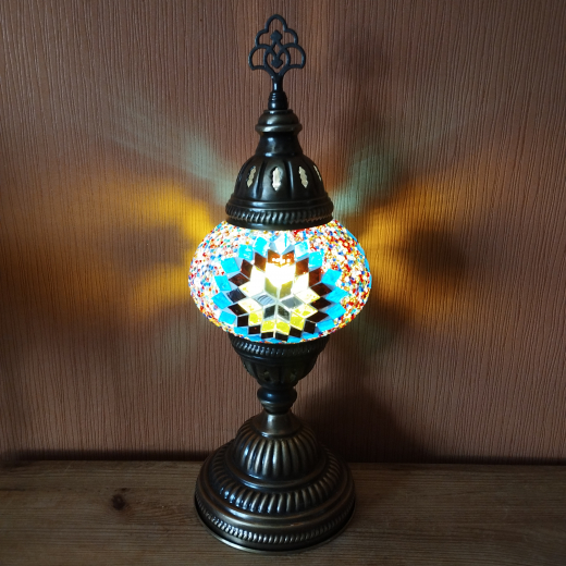 Tischlampe Morgenland, 2er, gelb türkis