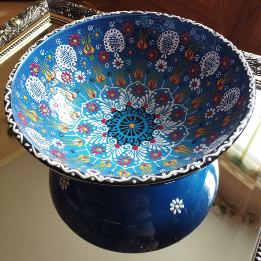 Keramikschale oriental blau, 26 cm