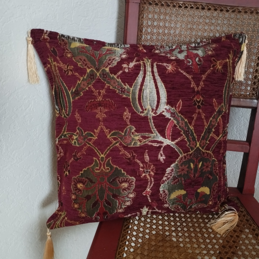 Orientalische Kissenhülle, 1 Stück, bordeaux