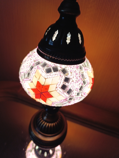 Tischlampe Morgenland, 2er, rosa rot