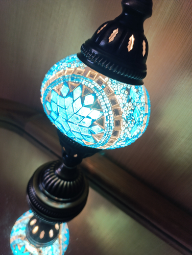 Tischlampe Morgenland, 2er, türkis