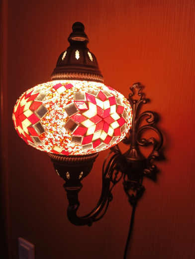 Orientalische Wandlampe, 3er, rot weiss