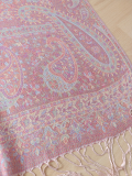 Pashmina Schal/Schultertuch rosa mit Fransen