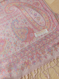 Pashmina Schal/Schultertuch rosa mit Fransen