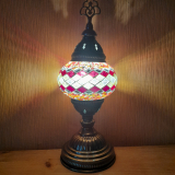 Tischlampe Morgenland, 1er, orange gestreift