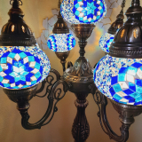 Edler Mosaikleuchter Stehlampe, 1,25 m, königsblau