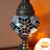 Tischlampe Baby + Teelichtglas / gold braun, 2er Set