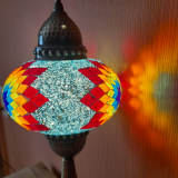 Tischlampe oriental Galata hellblau bunt