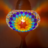Tischlampe oriental Galata blau kunterbunt