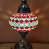 Tischlampe Morgenland, 3er, rot weiss gestreift