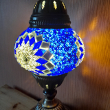Tischlampe Morgenland, 2er, königsblau weiss