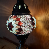 Tischlampe Morgenland, 1er, lila flieder rose