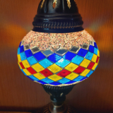 Tischlampe Morgenland, 2er, rose bunt gestreift