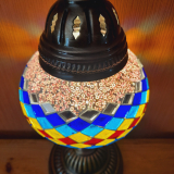 Tischlampe Morgenland, 2er, rose bunt gestreift