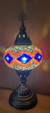 Tischlampe Morgenland, 3er, rot bunt blaue Karos