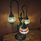 BESONDERE Stehlampe Mosaik golden gelblich rot, 1er