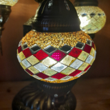 BESONDERE Stehlampe Mosaik golden gelblich rot, 1er