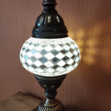 Tischlampe Morgenland, 2er, weiss gestreift