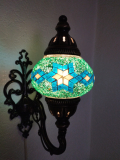 Orientalische Wandlampe, 2er, petrol
