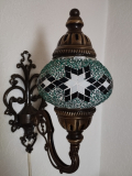 Orientalische Wandlampe, 2er, petrol