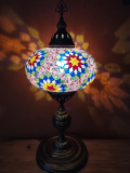 Orientalische Tischlampe XXL, 55 cm hoch, rosa bunt