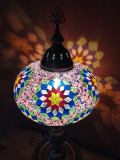 Orientalische Tischlampe XXL, 55 cm hoch, rosa bunt