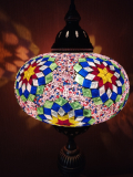 Orientalische Tischlampe XXL, 55 cm hoch, rosa bunt