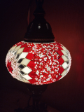 Tischlampe Schwan Aylin, 3er, roter Stern rose weiss