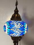 Orientalische Wandlampe, 3er, blau weiss