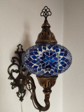 Orientalische Wandlampe, 3er, blau weiss