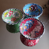 Keramikschale oriental, 3erSet, rot türkis, hellgrün