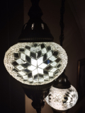 Orientalische Hängelampe Mosaik, 2er, weiss