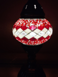 Tischlampe Morgenland, 1er, rot weiss gestreift