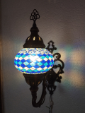 Orientalische Wandlampe, 2er, blau gestreift
