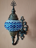 Orientalische Wandlampe, 2er, blau gestreift