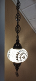 Orientalische Hängelampe Mosaik, 3er, weiss