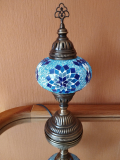 Tischlampe Morgenland, 3er, blauer Ozean