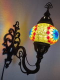 Orientalische Wandlampe, 2er, grün gelb bunt