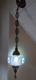 Orientalische Hängelampe Mosaik, 3er, blau