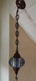 Orientalische Hängelampe Mosaik, 3er, blau