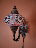 Orientalische Wandlampe, 3er, rot weiss
