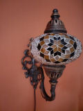 Orientalische Wandlampe, 3er, golden braun