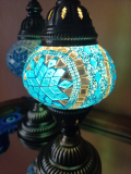 2 x Tischlampen Morgenland, 2er-SET, türkis + 1 Wandbehang Türkisches Auge + 1 Schlüsselanhänger