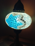 Tischlampe oriental Galata türkis weiß