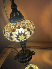 Tischlampe Schwan Aylin, 3er, golden braun