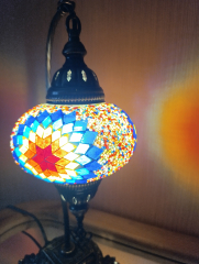 Tischlampe Schwan Aylin, 3er, orange gelber Stern