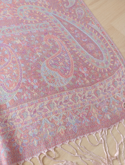 Pashmina Schal/Schultertuch rosa mit Fransen