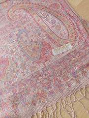 Pashmina Schal/Schultertuch rosa mit Fransen